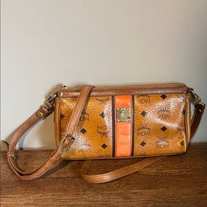 MCM Tan and Orange Crossbody Bag